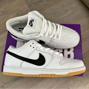 Nike SB Dunk Low White and Gum Light Brown NEW - Size 10 Mens US - White Black